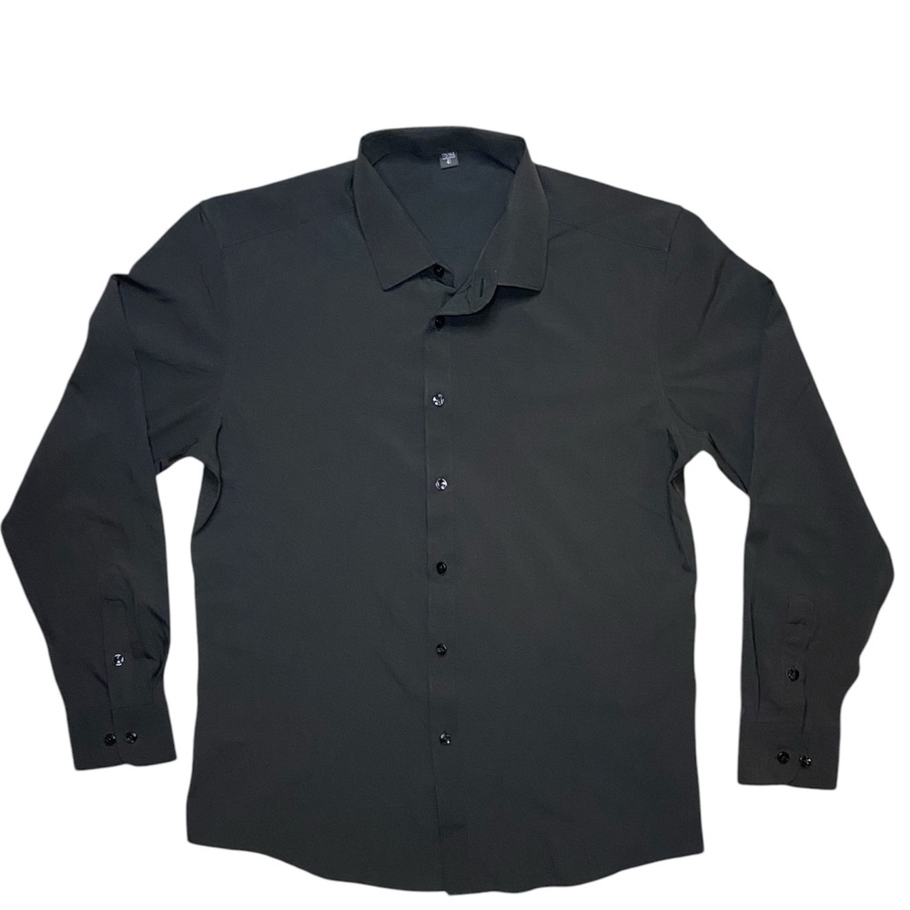 Casual Black Slim Fit Button Down in Mens 41